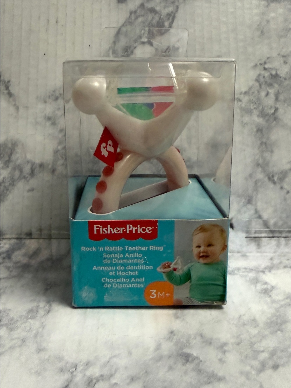 Fisher-Price Rock ‘n Rattle Teether Diamond Ring, Baby Rattle & Teething Toy
